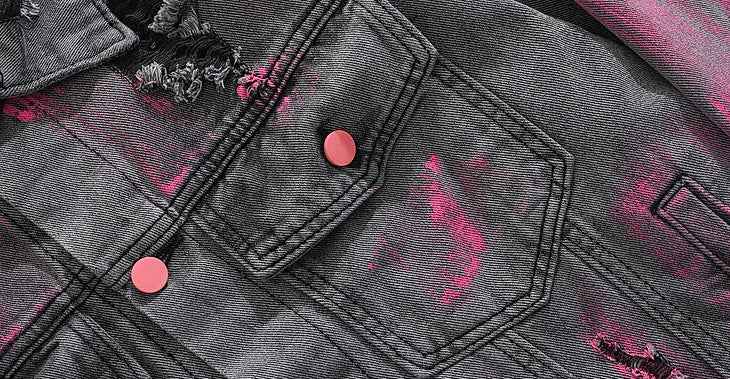 Gothic Stylish Graffiti Distressed Denim Jacket