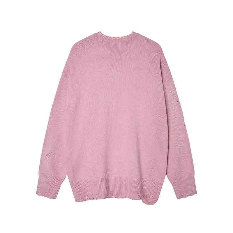 Y2K Women Cozy Distressed Oversized Knit Sweater