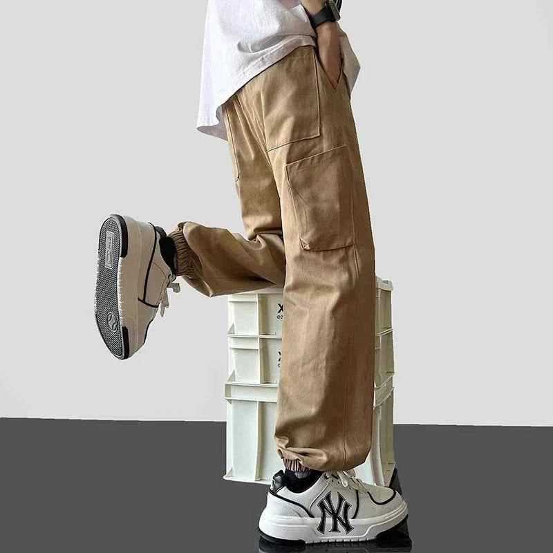Vintage Casual Drawstring Straight Leg Baggy Jogger