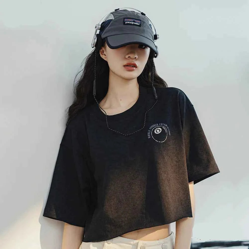 Black Batik Printed Short Sleeve T-Shirt