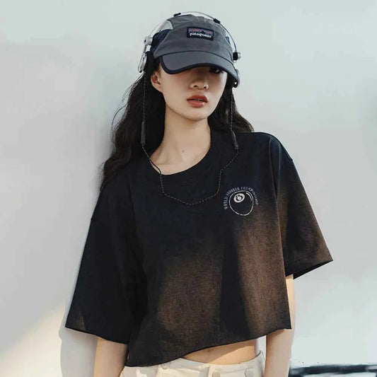 Black Batik Printed Short Sleeve T-Shirt