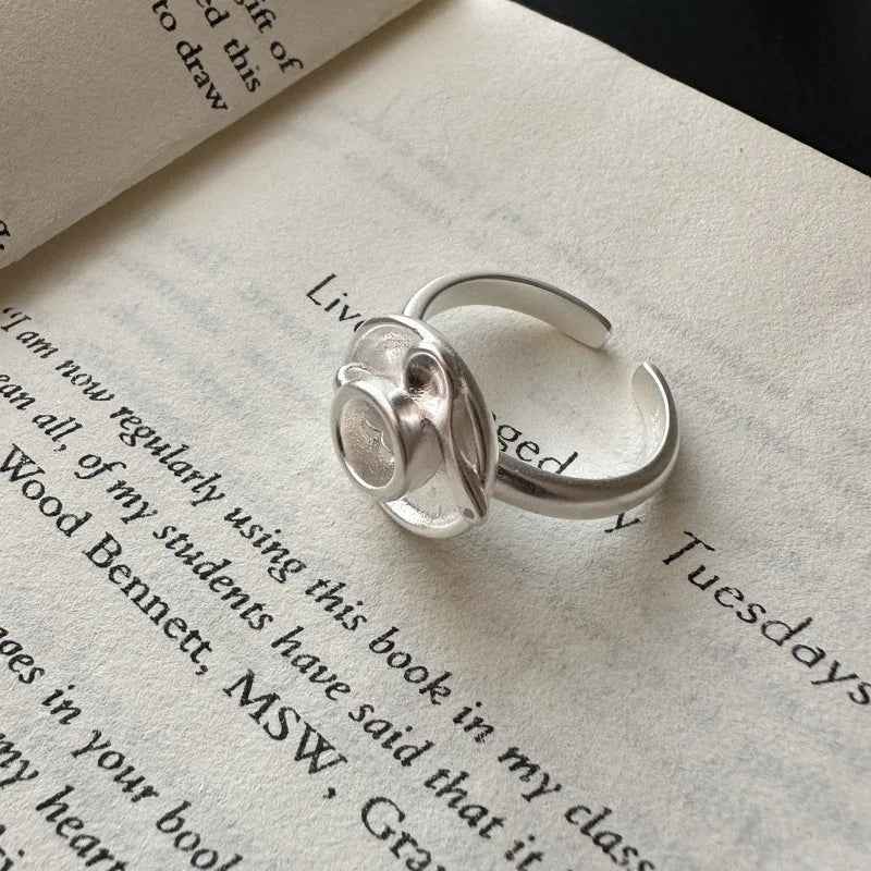 Matte Silver Open Finger Ring