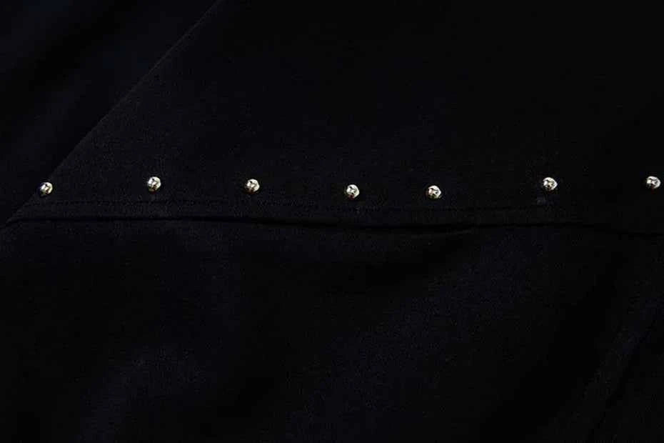 Y2K Rivet Patchwork Casual Loose Hooded Sweatshirt