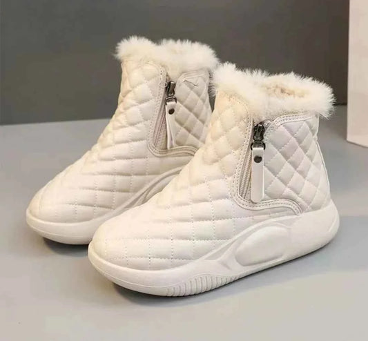 Chunky Winter Quilted Snow Zipper Boot