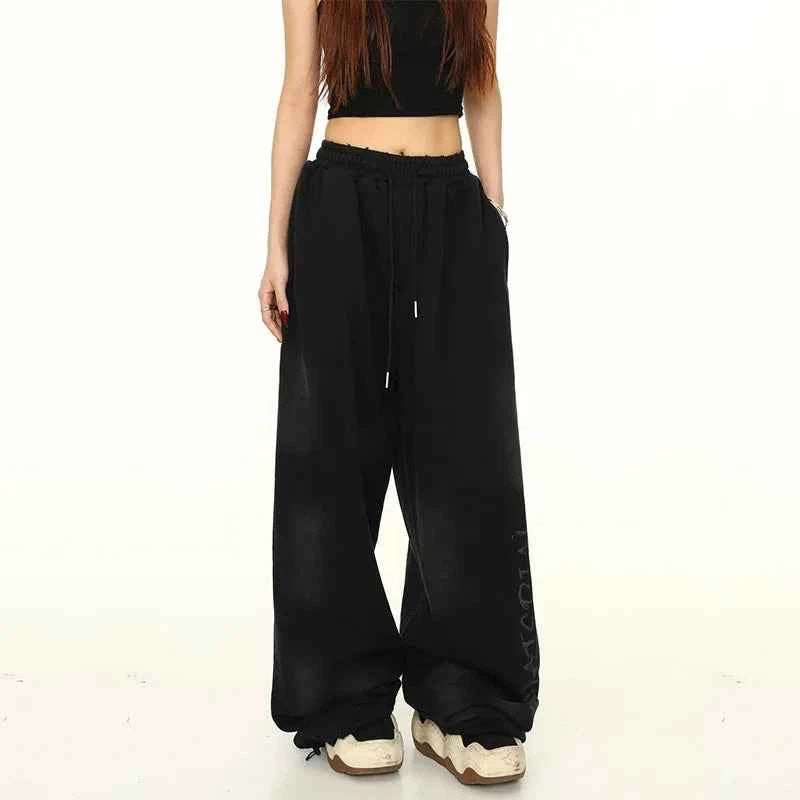 Streetwear Cool High Waist Graffiti Letter Sweatpants