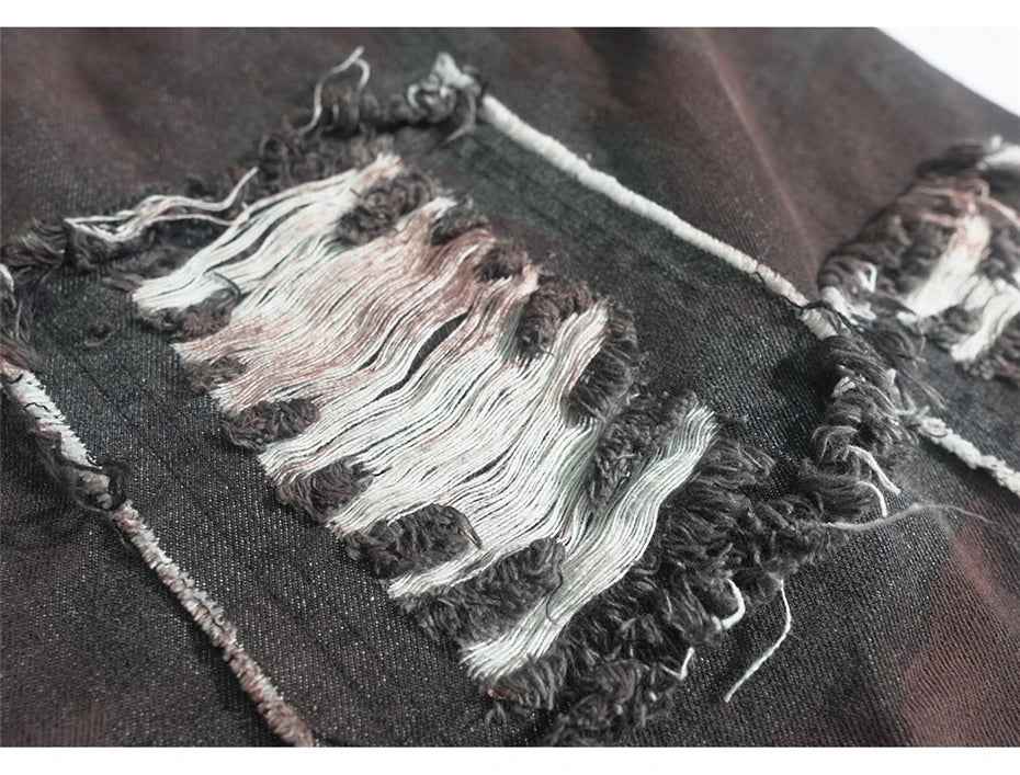 Vintage Ripped Denim Knee Length Jorts