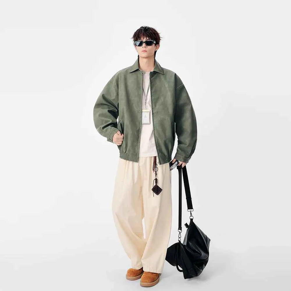 Insulated Faux Leather Loose Fit Jacket