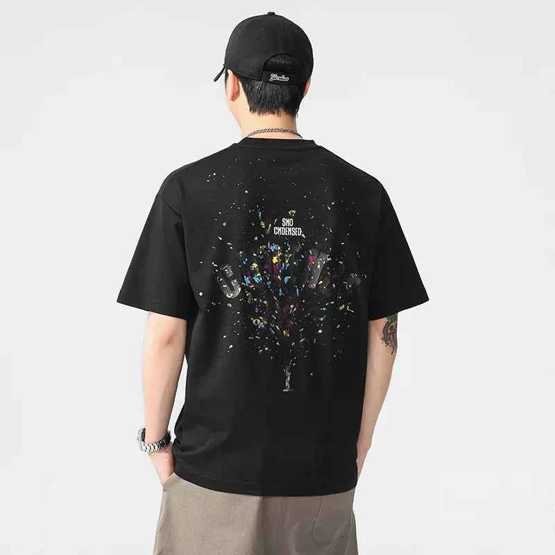 Black and White Stretchy Short Sleeve T-Shirt
