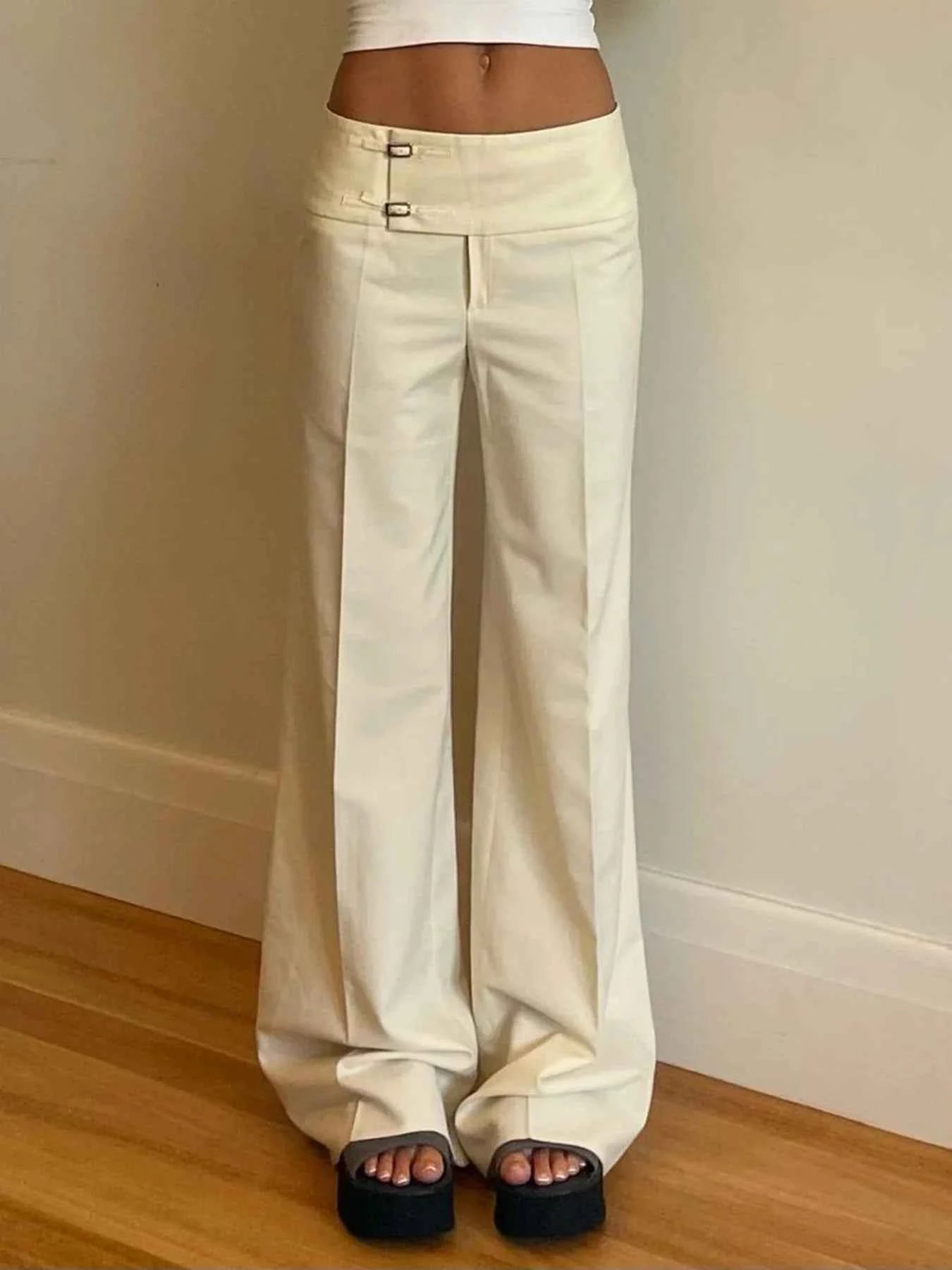Vintage Button-Up Loose Casual Pants