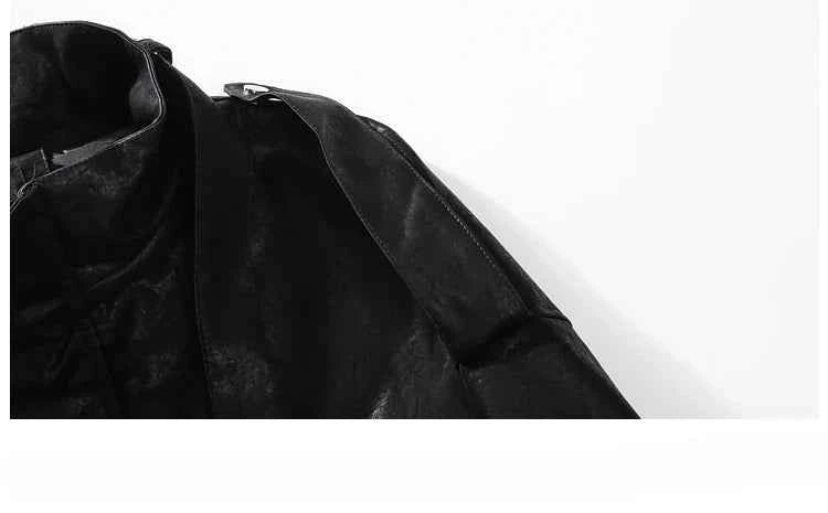 Streetwear High Collar Motorcycle Leather Jacket