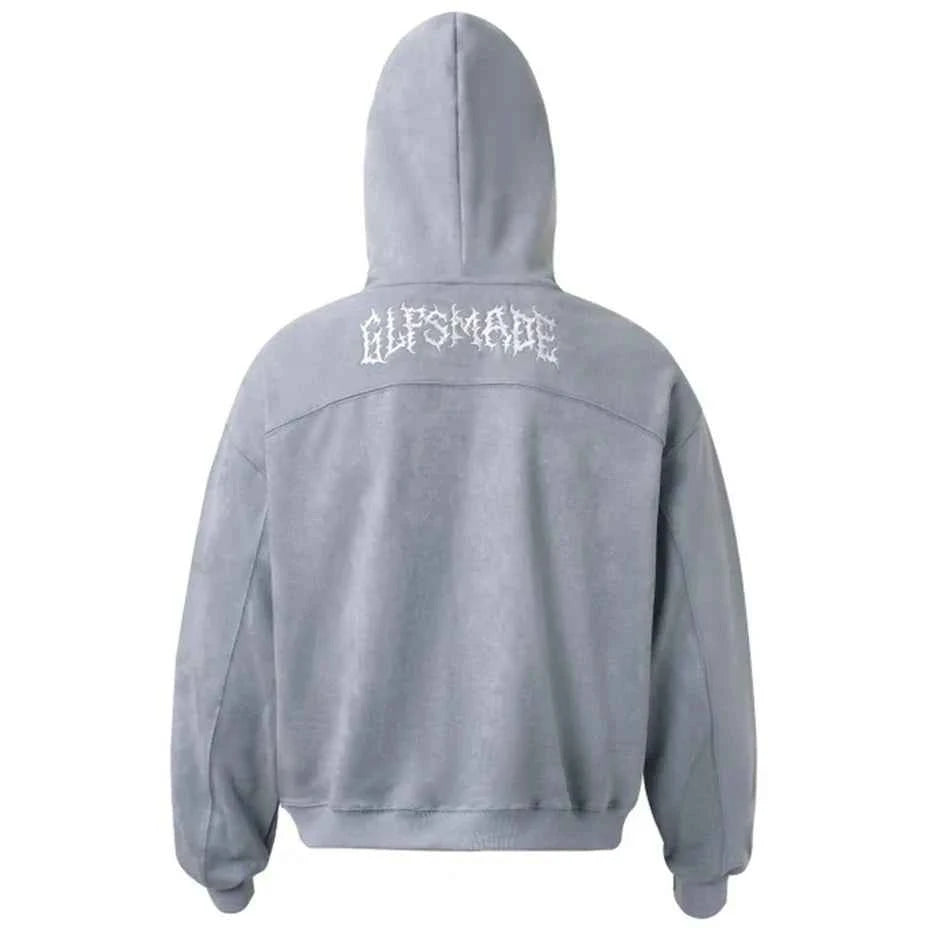 Unique Retro Y2K Patchwork Hooded Sweatshirt