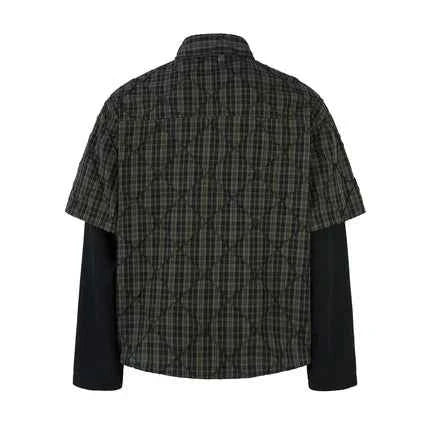Streetwear Plaid Spliced Long Sleeve Lapel Shirt