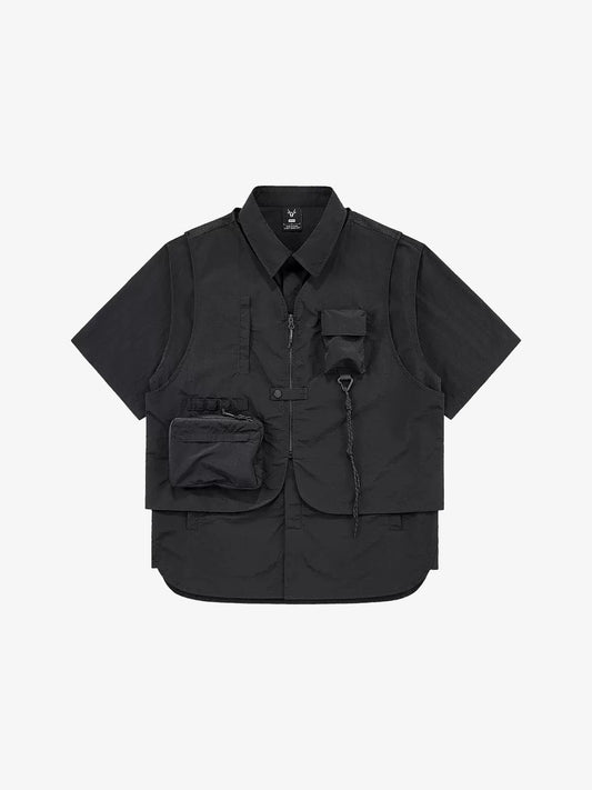 Multi Vest Pockets Two Pieces T-Shirt