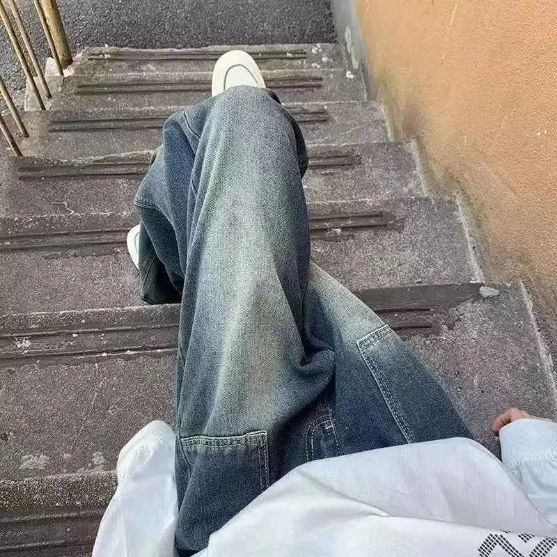 Essential Y2K Washed Wide Leg Denim Jeans