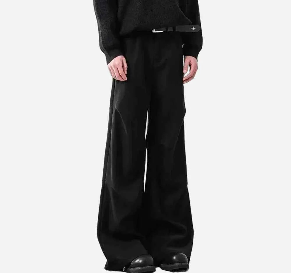 Classic Micro Flared Pleated Casual Pants