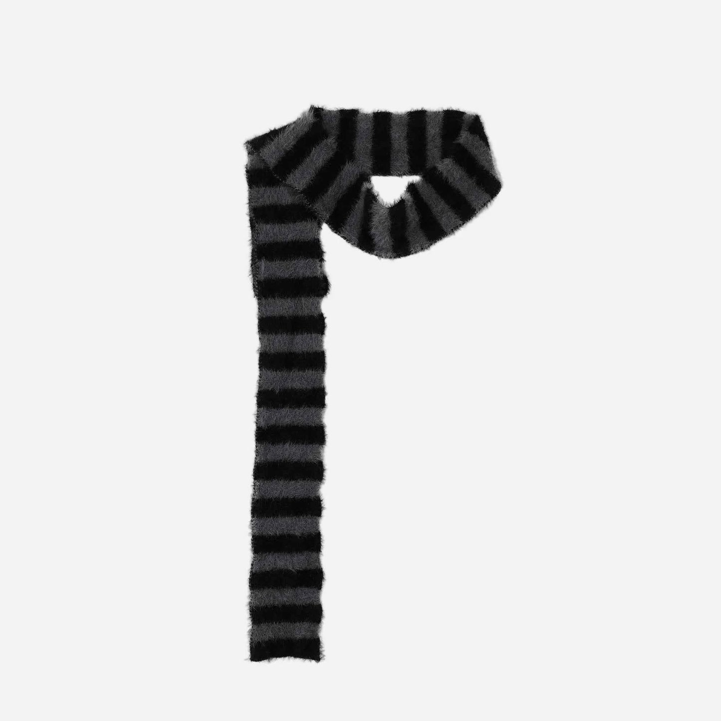 Cozy Striped with Scarf Knitwear Sweater