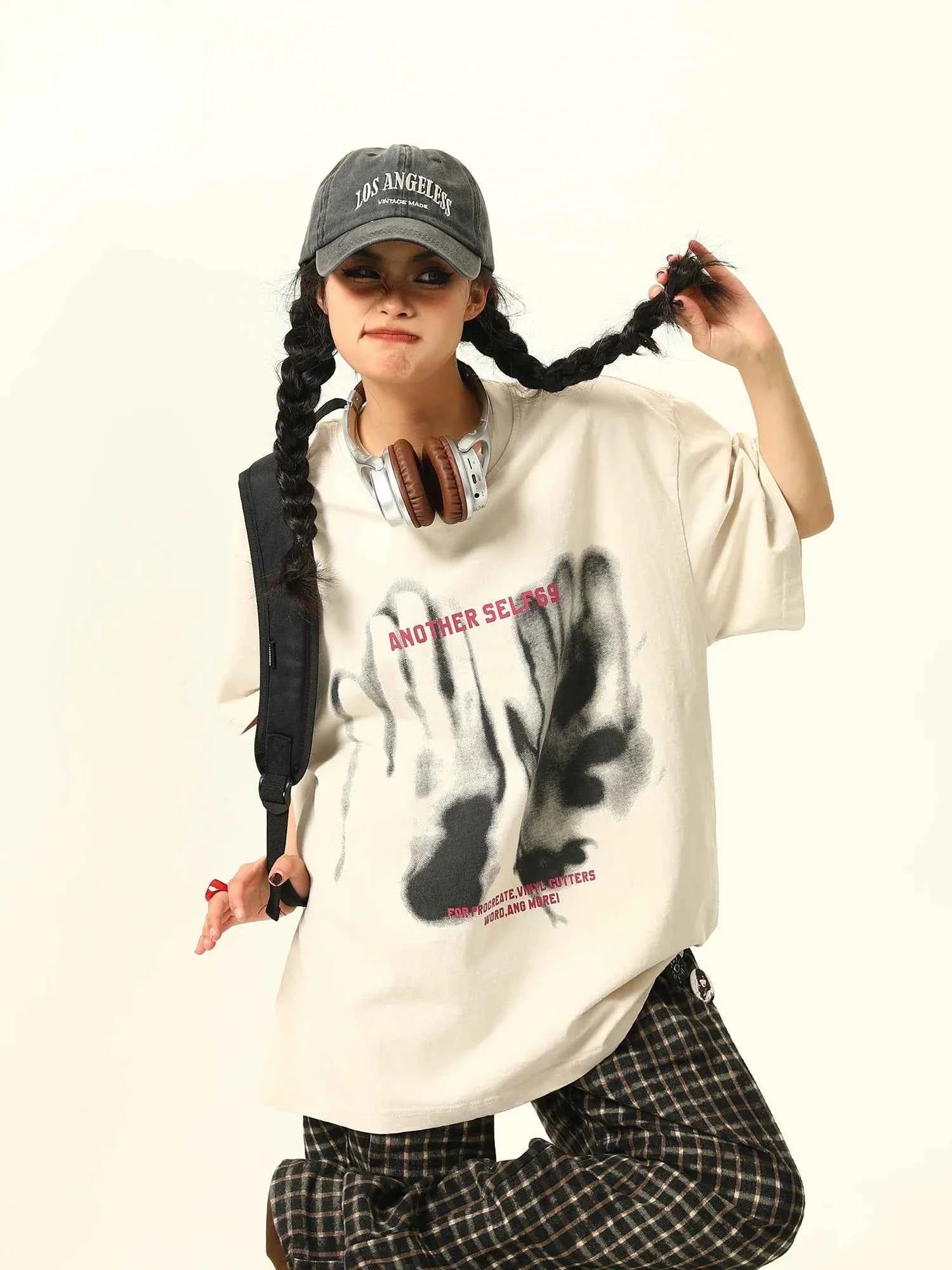 Irregular Print Retro Short-Sleeved T-Shirt