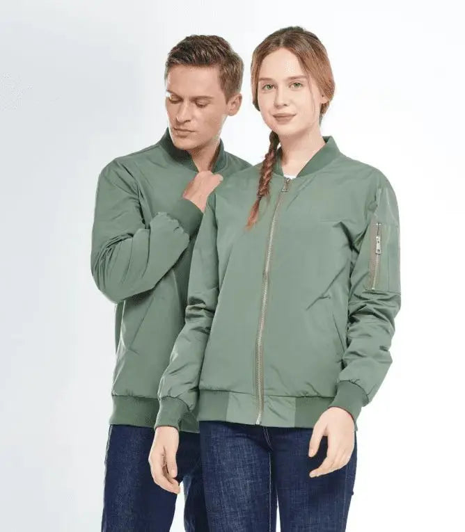 Plain Color With Kangaroo Pocket Jacket