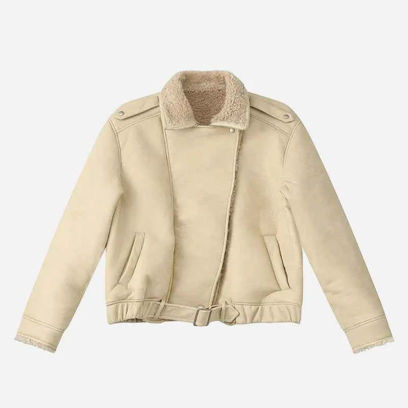 Effortless Warm Fleece Lined Leather Jacket