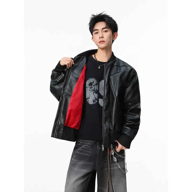 Classic Stylish Hip Hop Windproof Leather Jacket