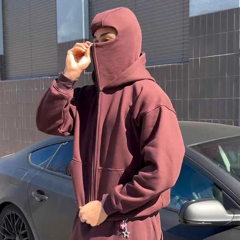 Ninja Style Hooded Zipper Sweatshirt