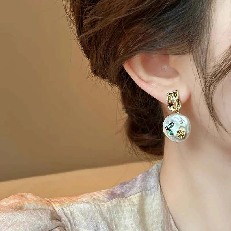 Baroque Pearl with Monet Garden Earring