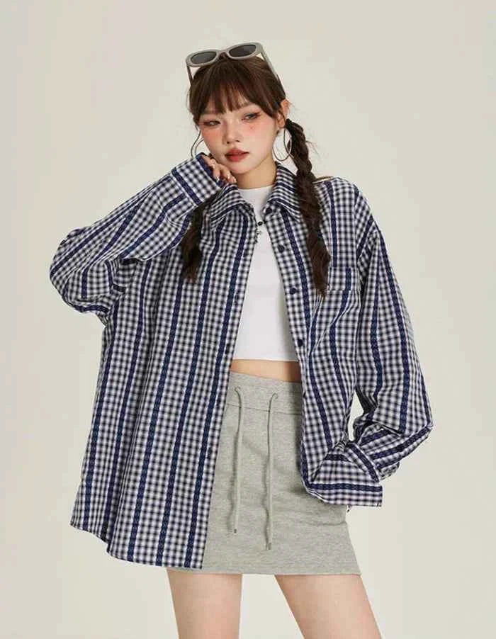Striped Loose Long Sleeve Casual Shirt