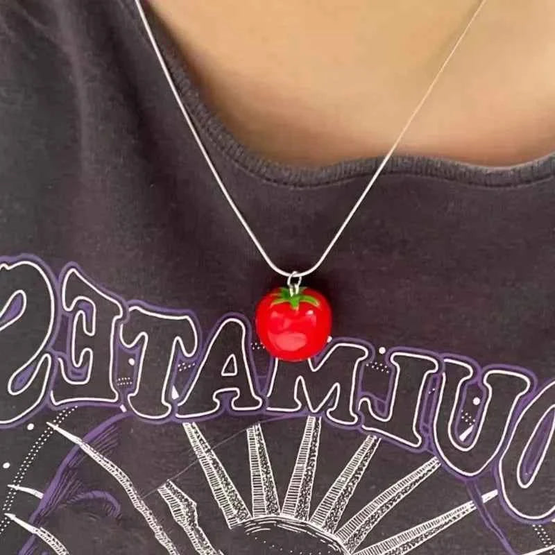 Sweet Tomato Pendant Necklace