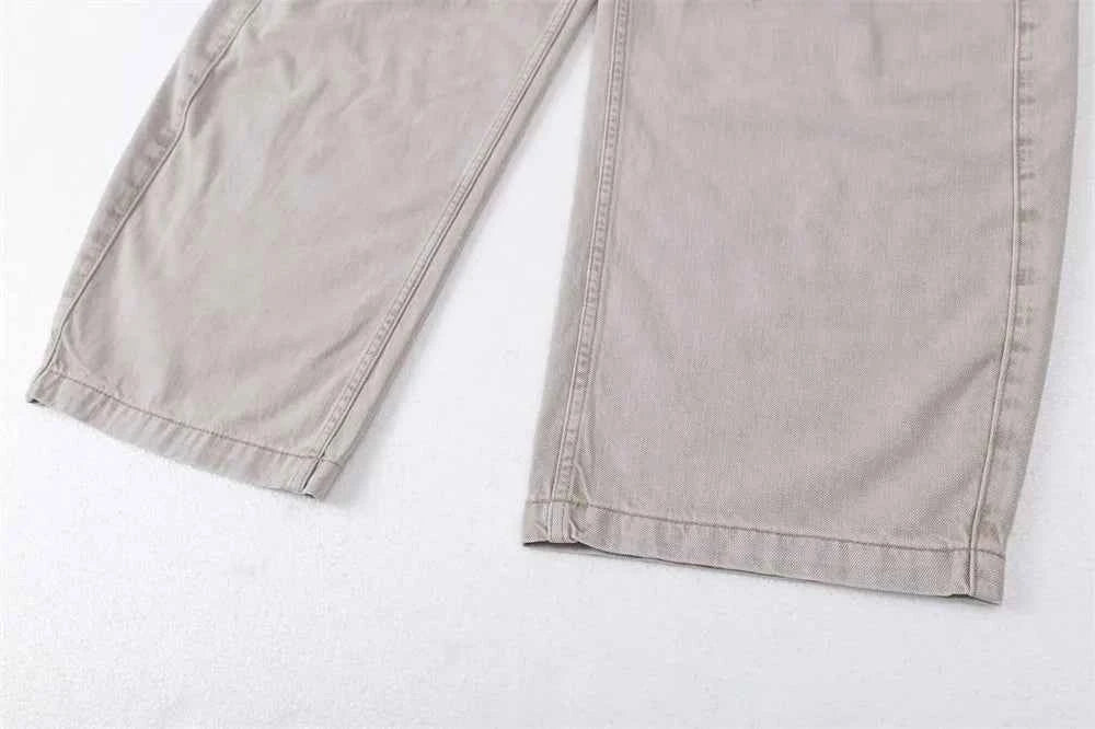 Insulated Distressed Washed Casual Wide Leg Jeans