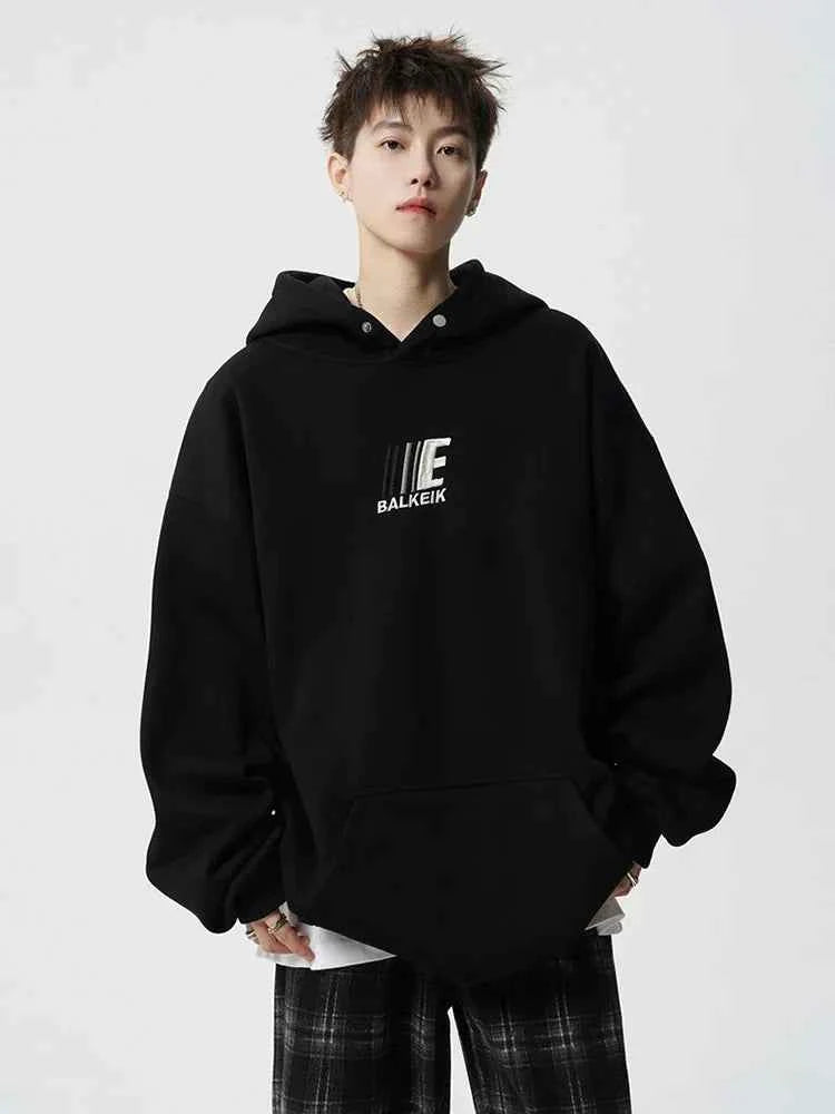 Men's Streetwear Cool Oversized Embroidered Letter Hoodie