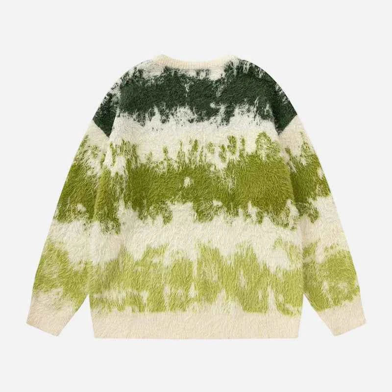 Oversize Hip Hop Tie Dye Knit Sweater