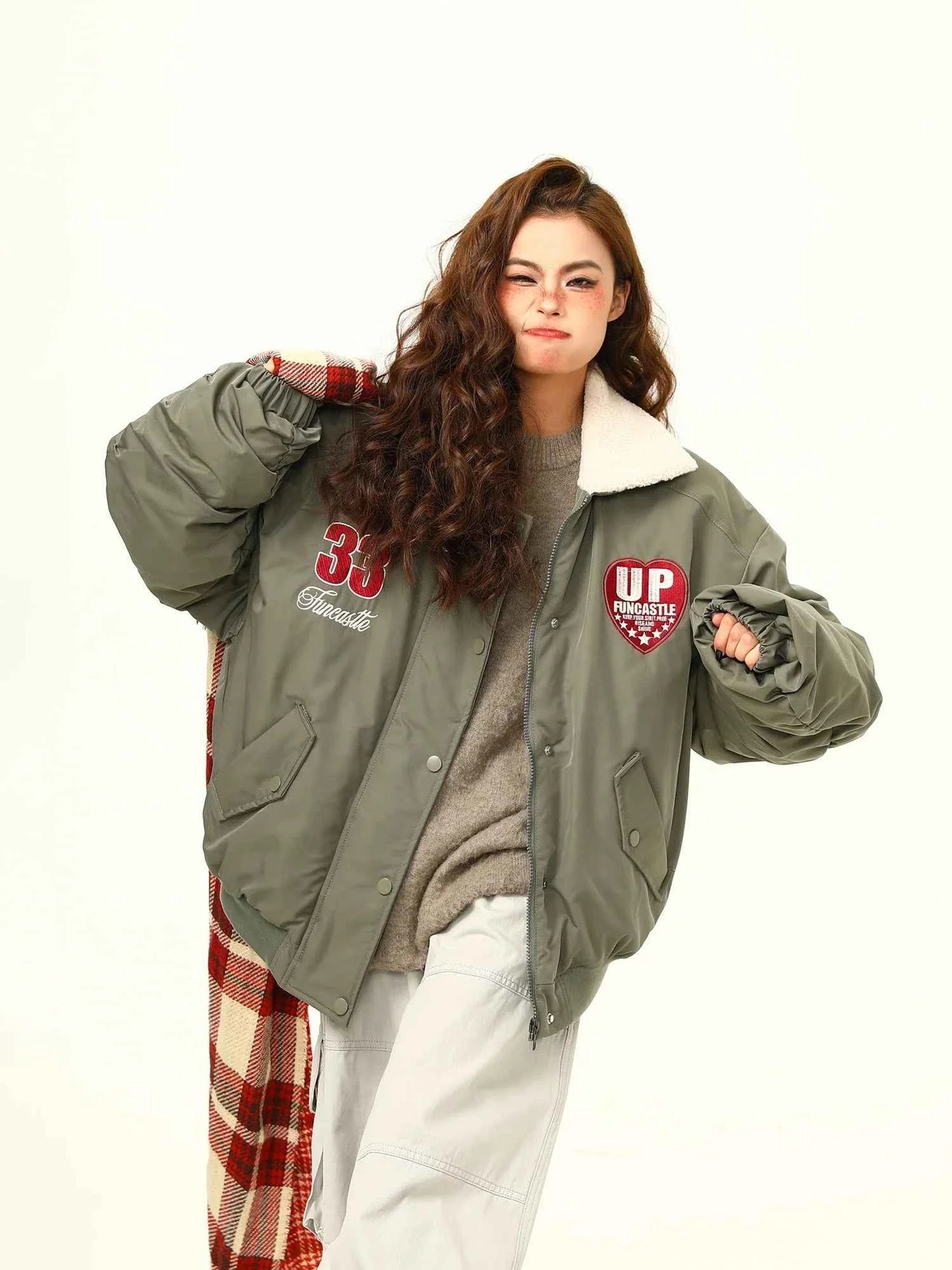 Women Warm Embroidered Wool Jacket