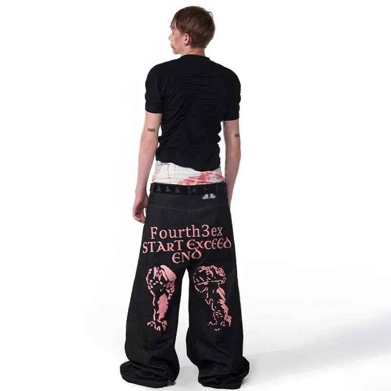 Stylish Letter Printed Chill Fit Denim Jeans