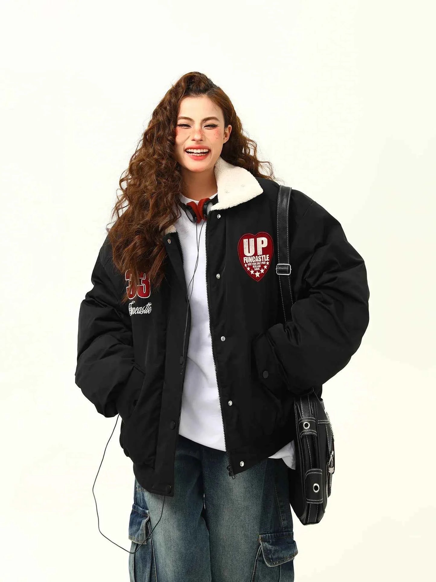 Women Warm Embroidered Wool Jacket