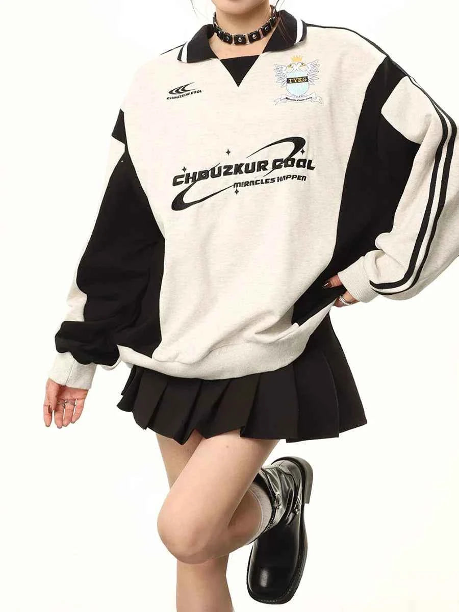 Women Vintage Stitch Embroidered Sweatshirt