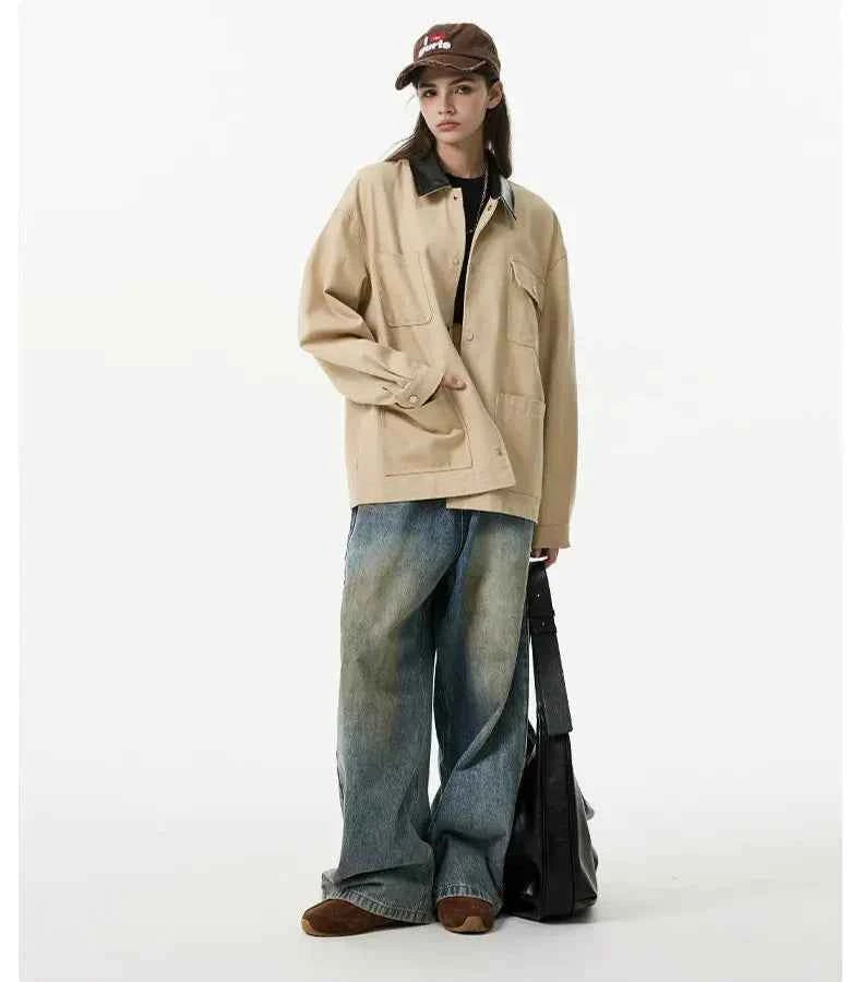 Streetwear Cool Windproof High Quality Cotton Patched Jacket