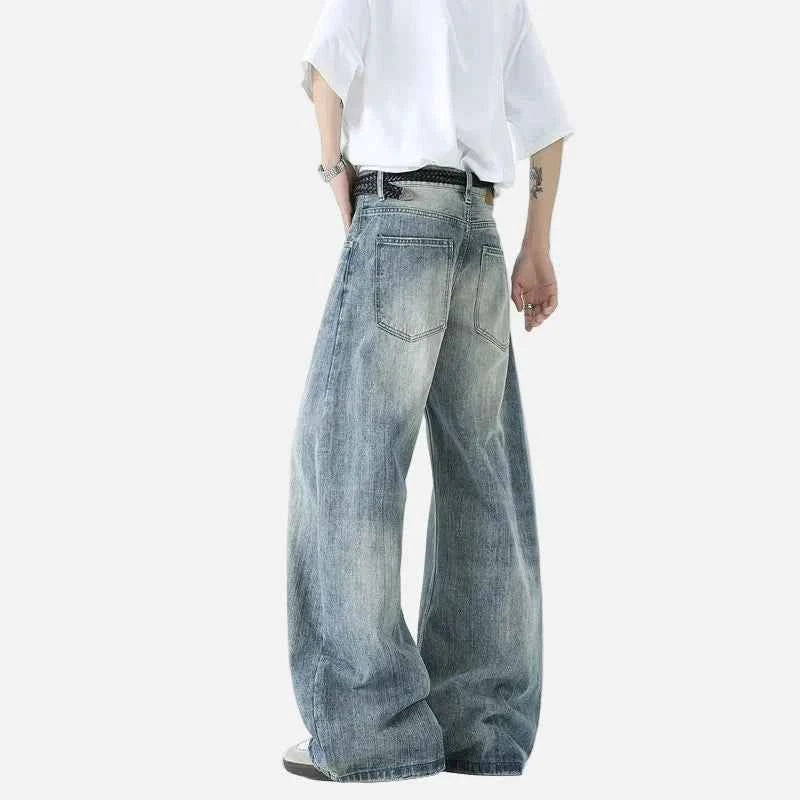 Durable Slightly Flared American Style Wide Leg Jeans