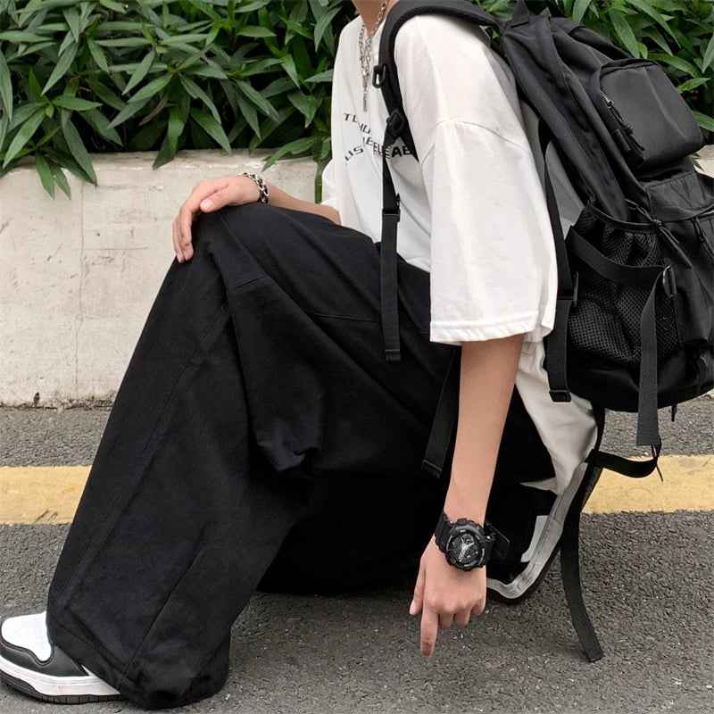 Versatile Loose Straight Cotton Wide Leg Pants