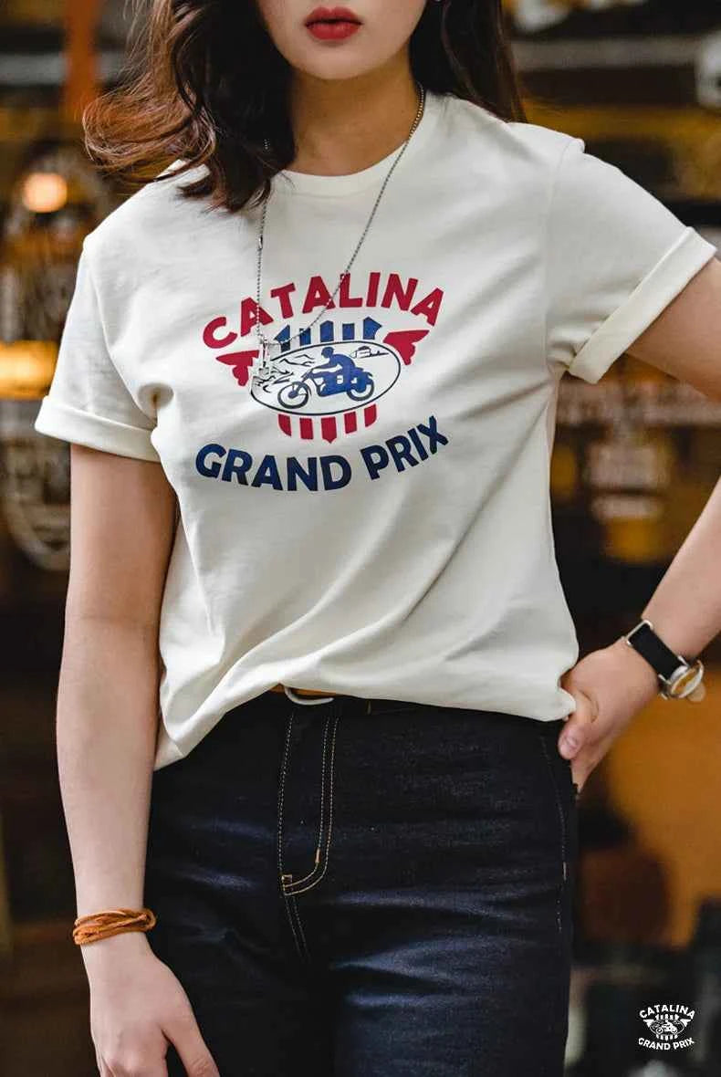 Vintage Letters Printed Cotton Casual T-Shirt