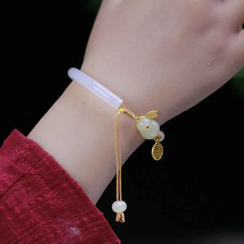 Luxury Vintage Imitation Jade Beaded Bracelet