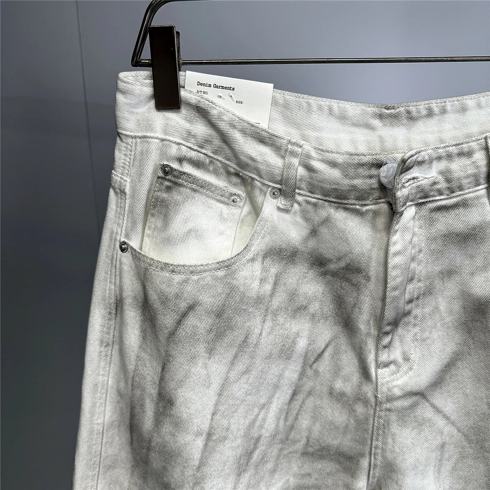 Distressed Dirty White Baggy Pants