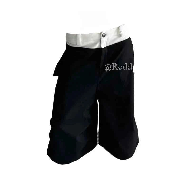 Signature Black Color Block Cargo Jorts