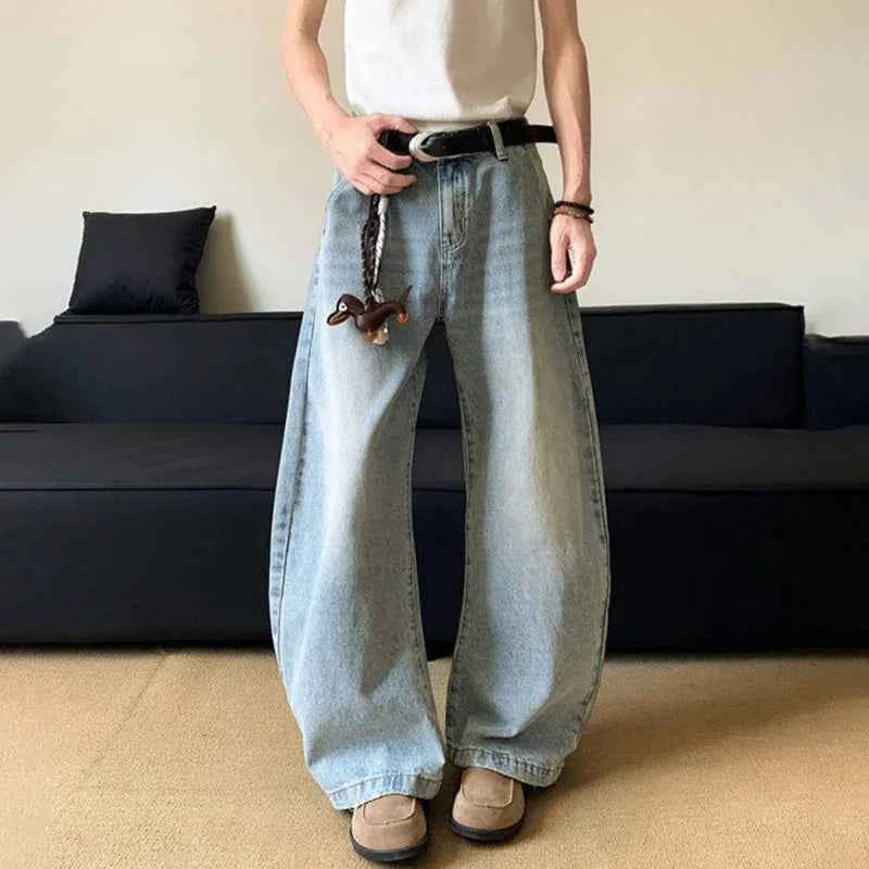 Vintage Summer Washed Loose Wide Leg Jeans