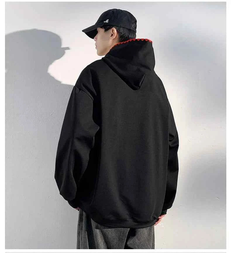 Plaid Splicing Oversized Fake Two Pieces Hoodie