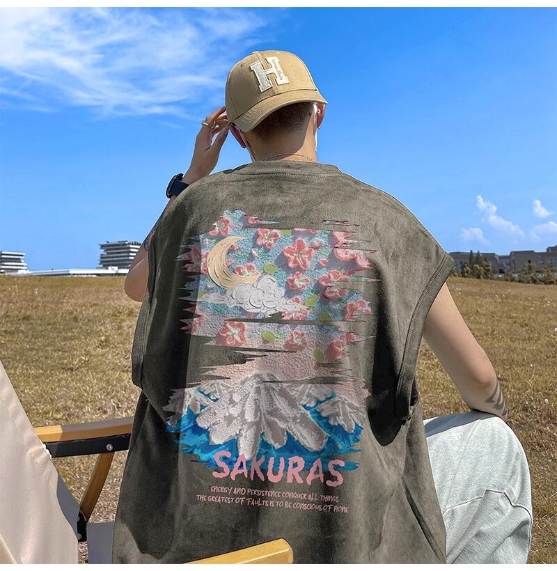 SAKURAS Colorful Scenery Painting T-Shirt