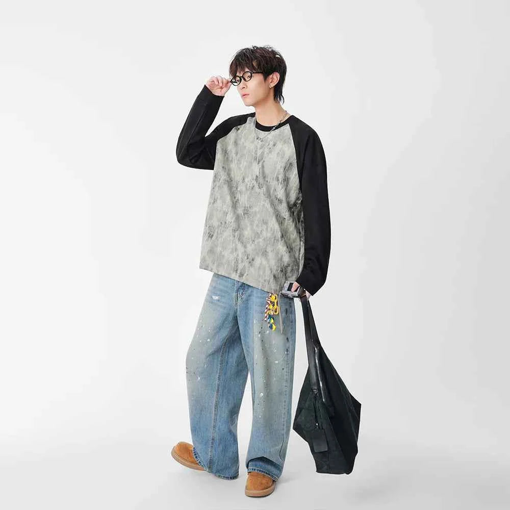 Y2K Cozy Distressed Crew Neck Sweatshirt