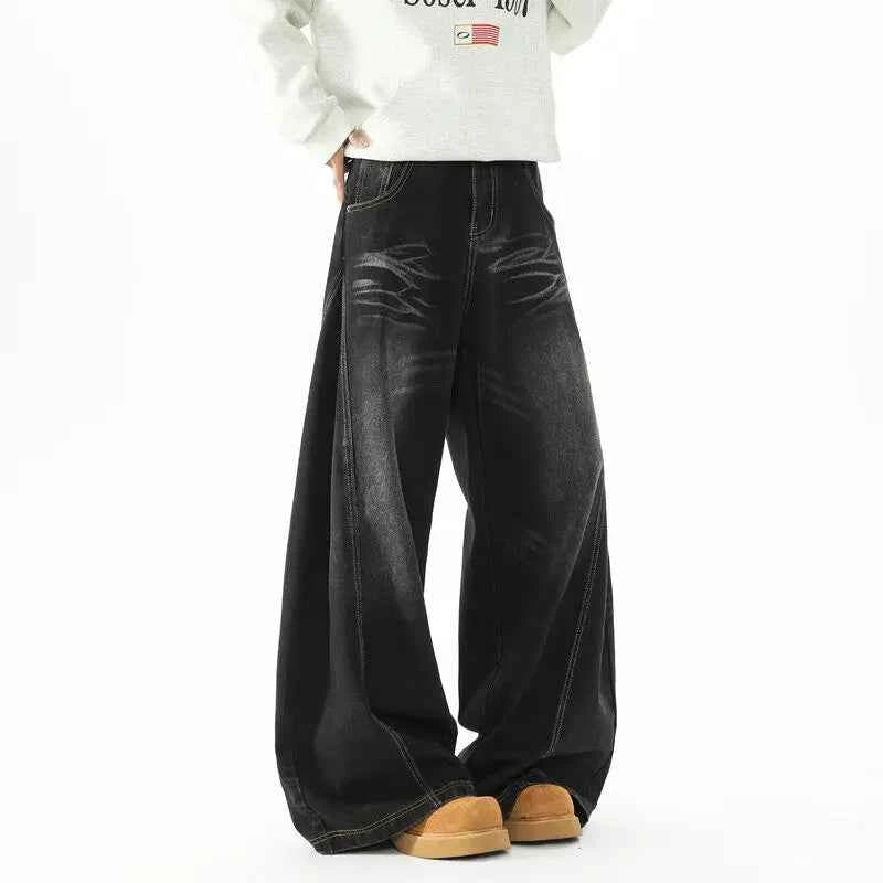 Vintage Patchwork Loose Wide Leg Jeans