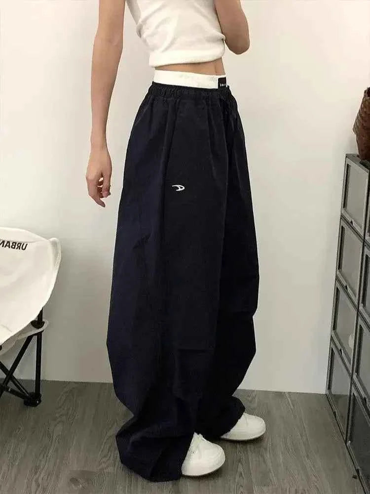 Cool High waist embroidery Wide Leg Pants