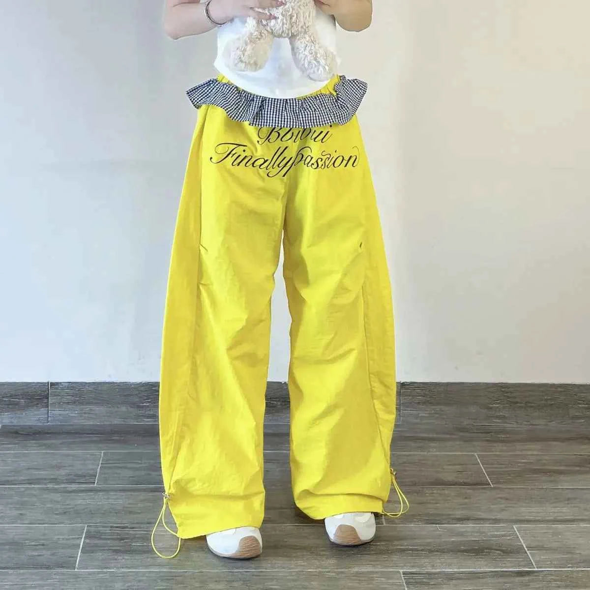 Trendy Embroidered Scimitar Wide Leg Jogger