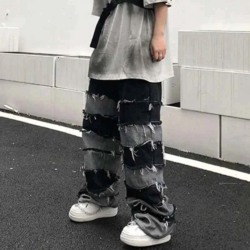 Darkwear Tassel Patchwork Denim Jeans